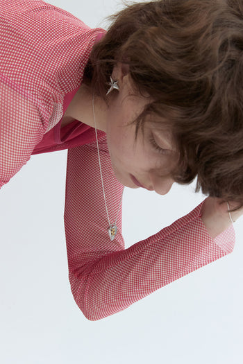 Chambriller Midnight White earring, silver-tone jewelry featuring a sleek, elegant design for stylish wear.