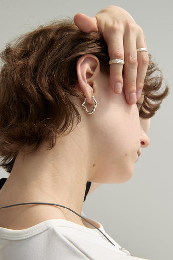 Chambriller silver streetlight earring showcasing modern design and sleek silver finish, one size, stylish jewelry accessory.