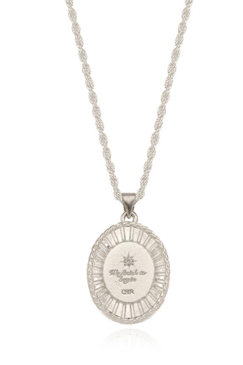 Chambriller Horizon MOP Silver Necklace featuring a sleek, modern design with shimmering mother-of-pearl accents.