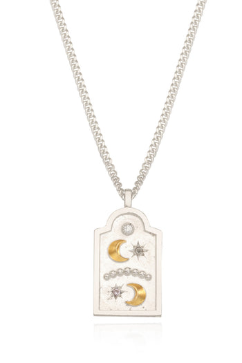 Chambriller Voyage Night Combi Necklace featuring layered chain design with dark-toned accents on a white background.