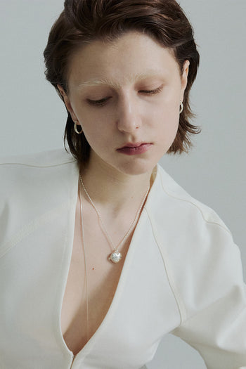 Silver romantic heart chain necklace by Chambriller featuring a delicate heart pendant on a sleek chain.