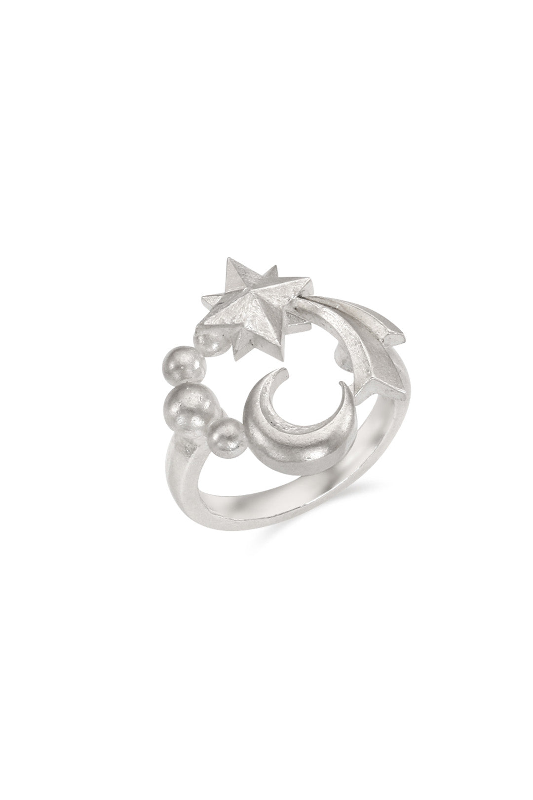 Chambriller Cosmos Silver Ring featuring a sleek silver band with celestial-inspired design elements.