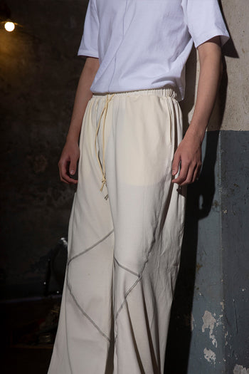 Solid Warp Cargo Pants White