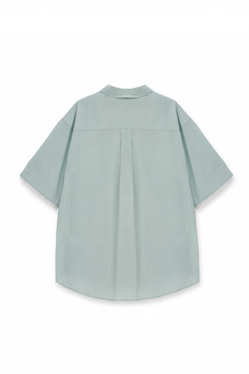 EUNJO Icing oversized Sky shirt, casual fit with a vibrant sky-themed design, displayed on a hanger.