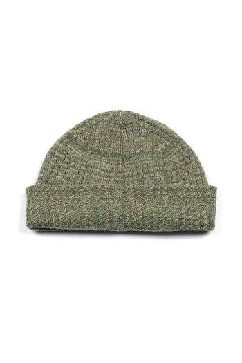 Green IOEDLE flowing landscape short beanie, cozy knit hat with a vibrant, artistic design, suitable for all-day wear.