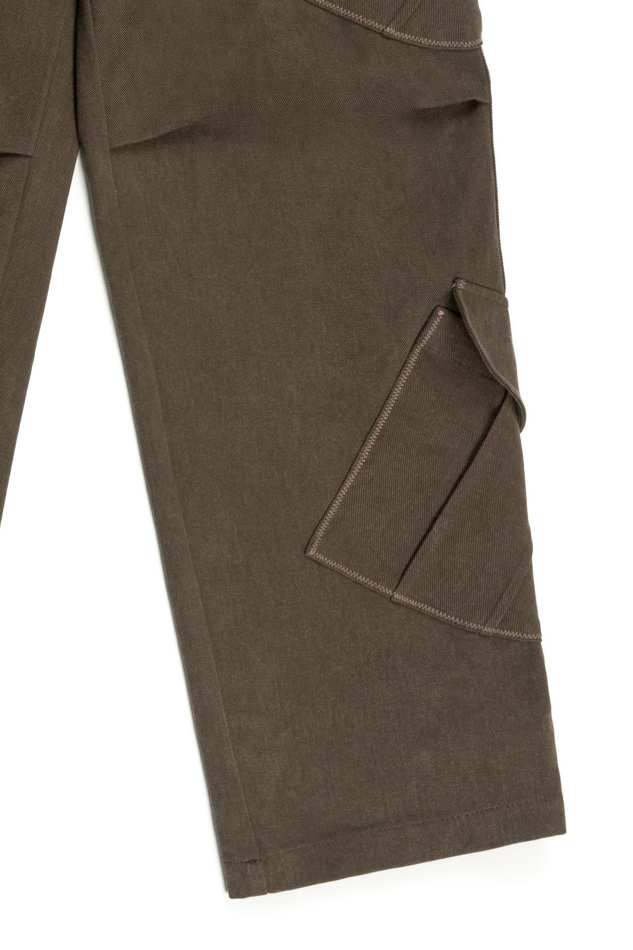 Brown Dirt Cargo Pants by IOEDLE, showcasing rugged design and multiple pockets, perfect for outdoor and casual wear.