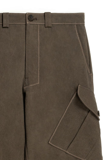 Brown Dirt Cargo Pants by IOEDLE, displayed with a rugged design suitable for outdoor and casual wear.