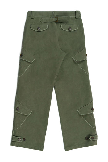 Green Dirt Cargo Pants from IOEDLE, styled as a rugged jacket with multiple pockets and durable fabric.