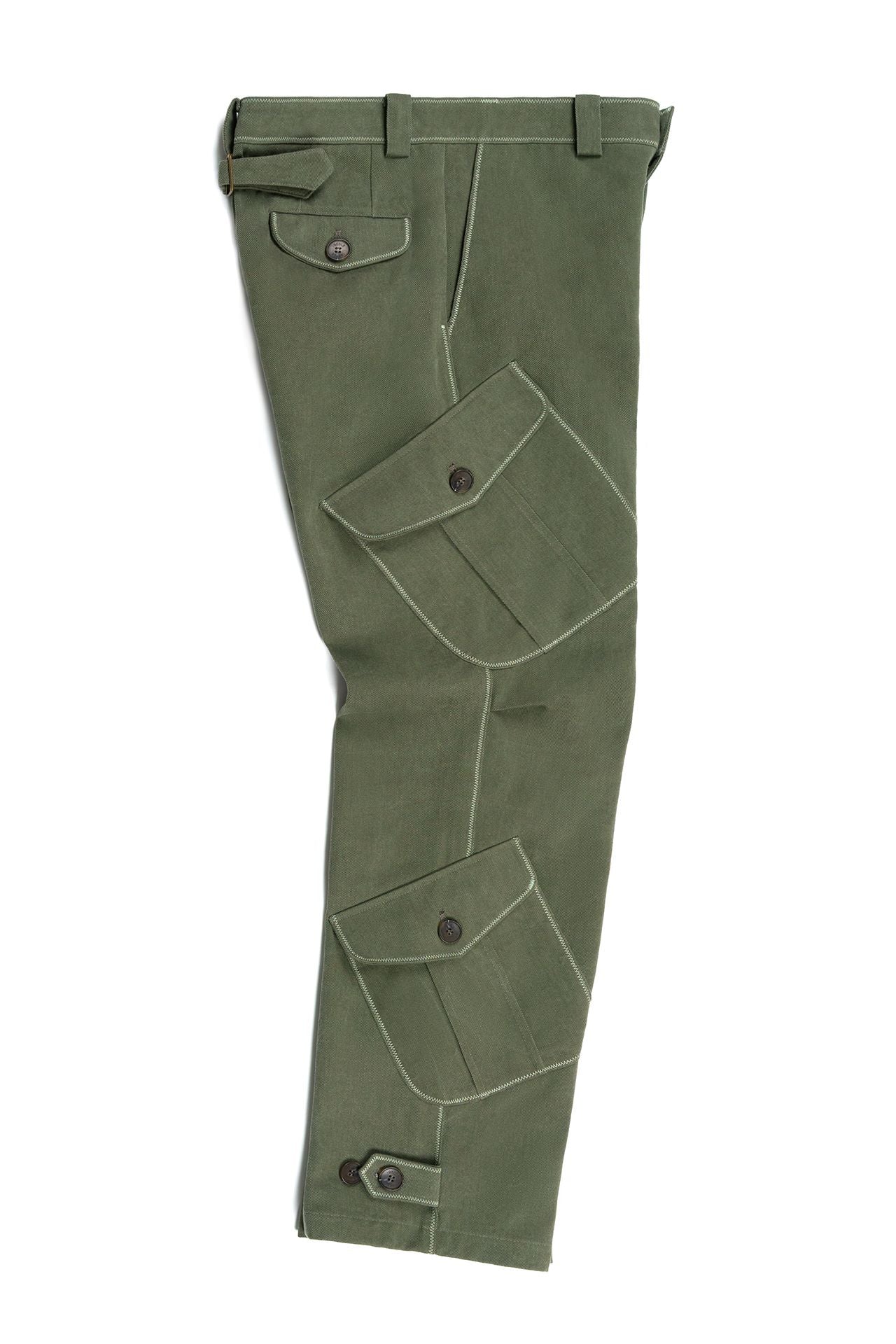 Green IOEDLE Dirt Cargo Pants worn as casual jacket, showcasing durable fabric and functional design.