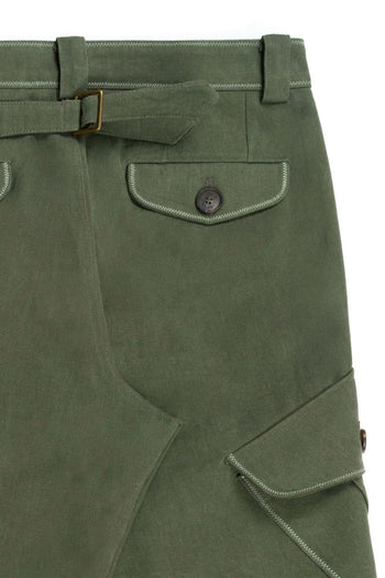 Green IOEDLE Dirt Cargo Pants styled as casual cargo pants, showcasing durable fabric and multiple side pockets.