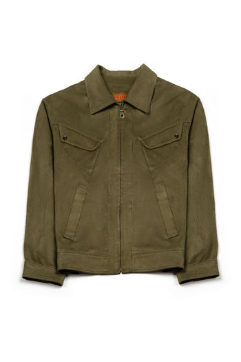 Olive Headlight Jacket by IOEDLE, showcasing a stylish outdoor jacket with a hood and functional design.