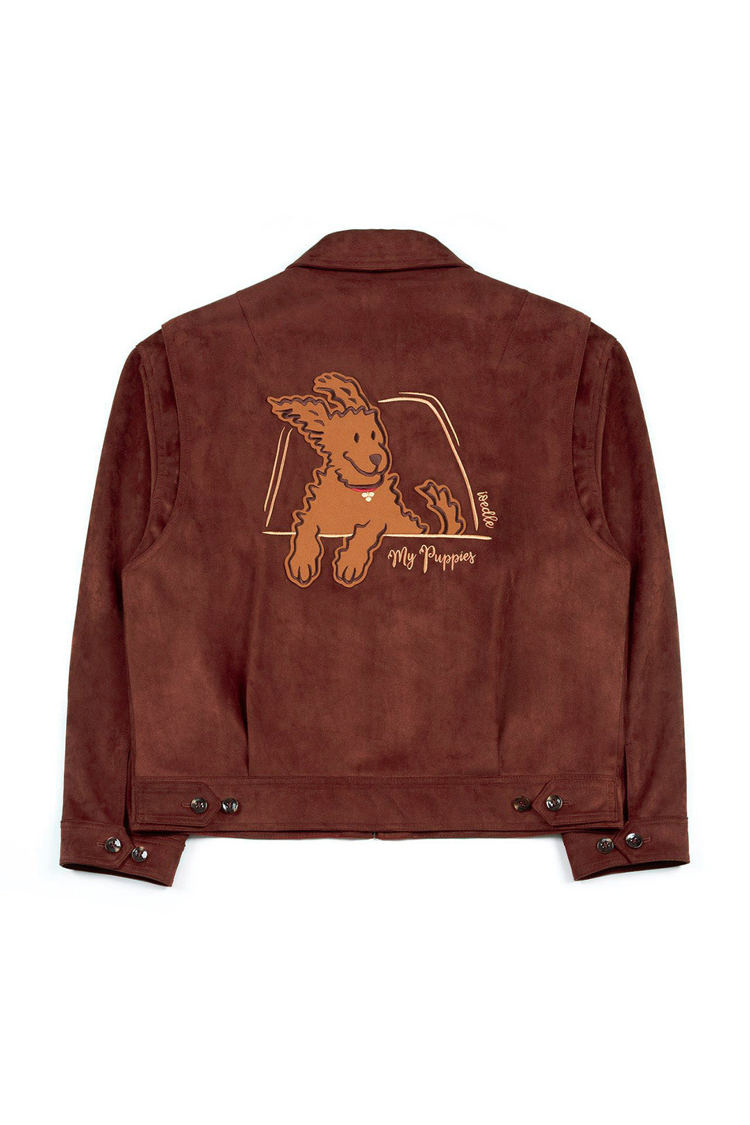IOEDLE puppy’s trip to grandma’s wine-colored jacket, stylish and cozy outerwear for dogs, displayed on a hanger.