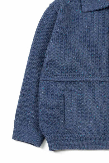 Blue Guide to Memories Knit Jacket by IOEDLE featuring a cozy knit design and casual fit.