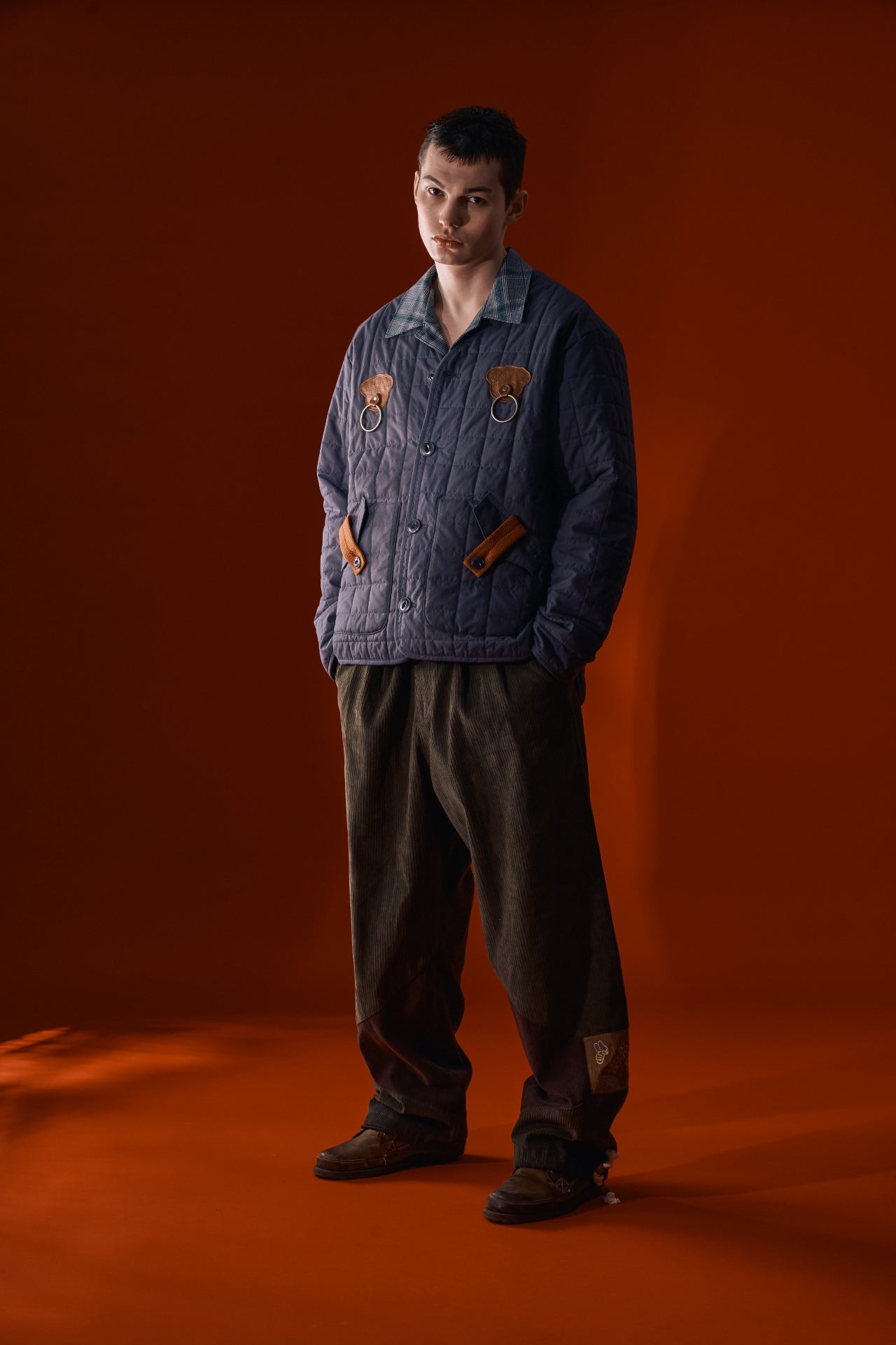 IOEDLE Welcoming Gate Quilted Jacket in charcoal, stylish and insulated jacket with quilted design for cold weather.