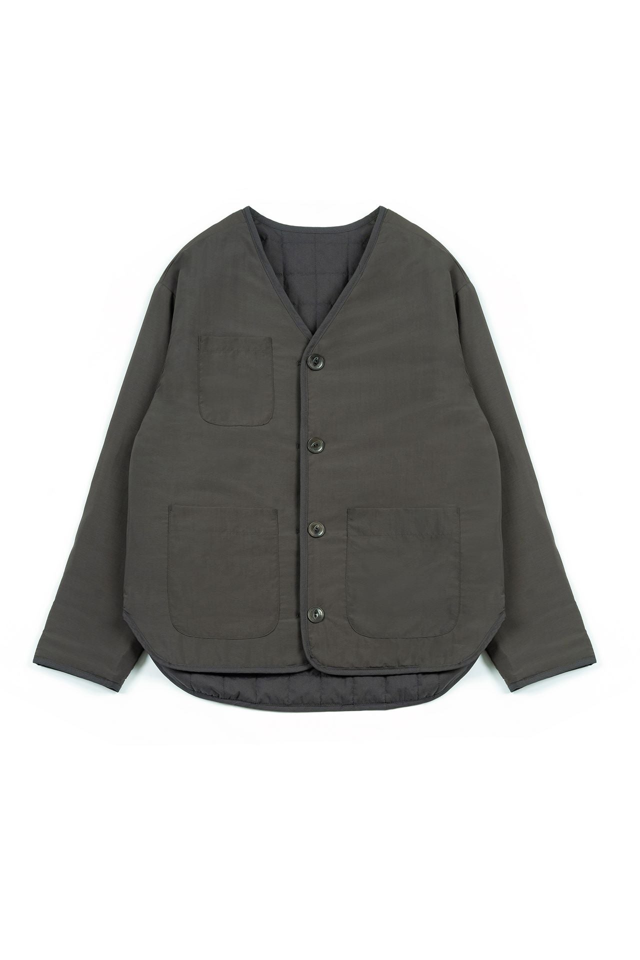 IOEDLE Welcoming Gate Quilted Jacket in charcoal, stylish and warm jacket with quilted design and comfortable fit.