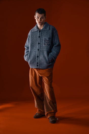 Grey Guide to Memories Knit Jacket by IOEDLE, shown with textured knit fabric and stylish collar detail.