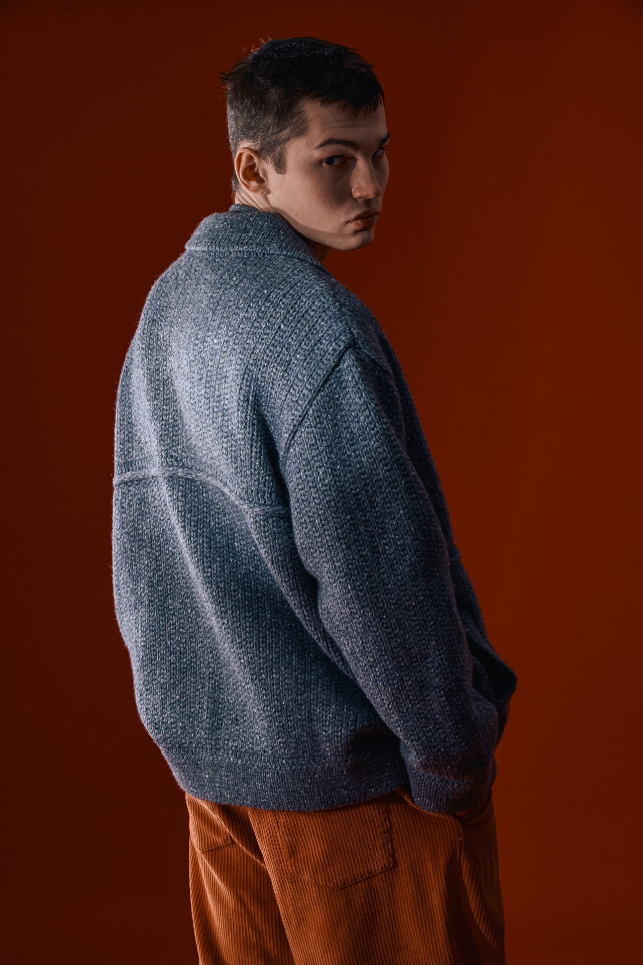 Gray Guide to Memories Knit Jacket by IOEDLE, featuring a cozy, textured knit design and casual fit.