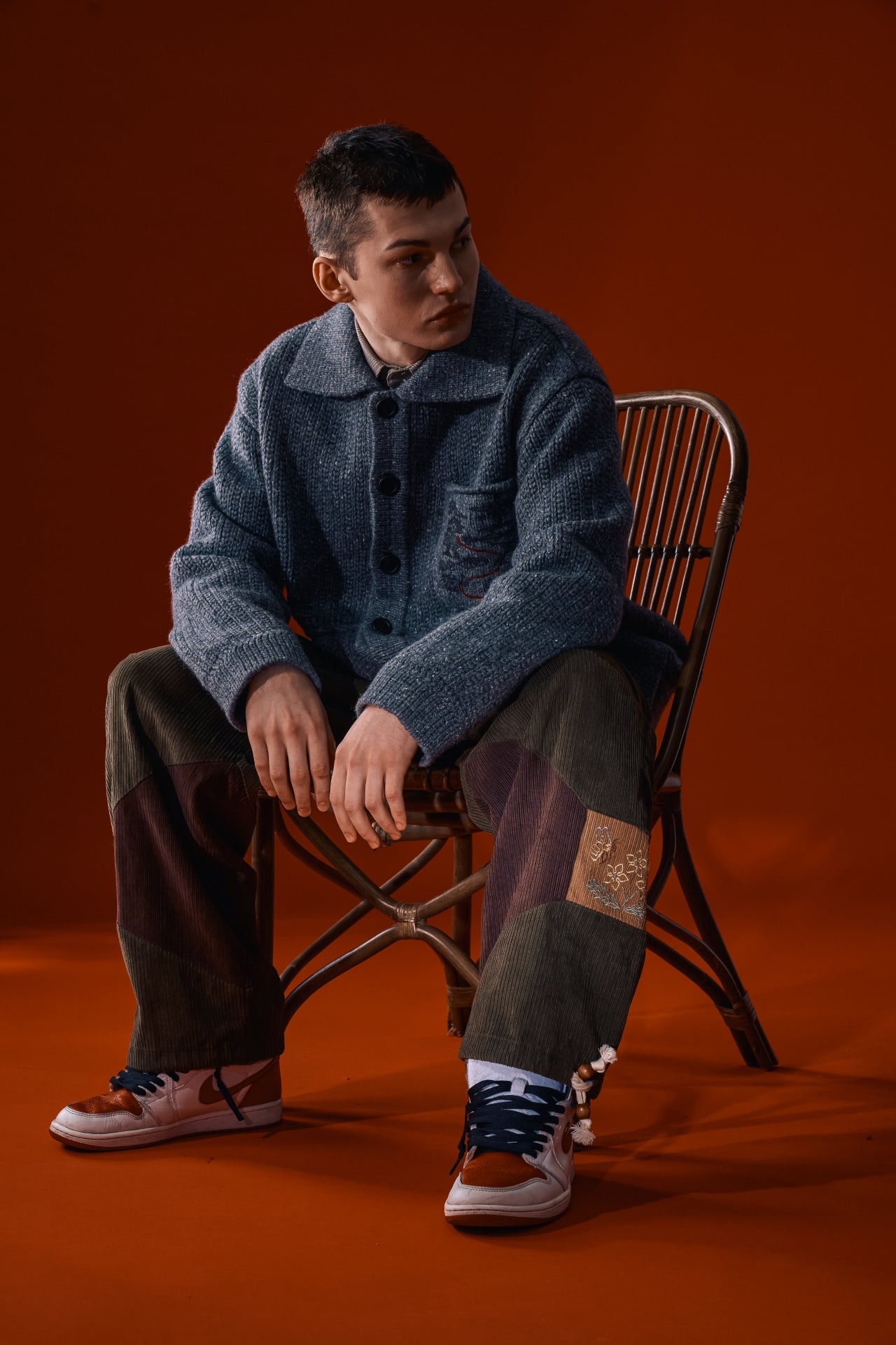 Gray Guide to Memories Knit Jacket by IOEDLE showing the soft, textured fabric and stylish collar detail.