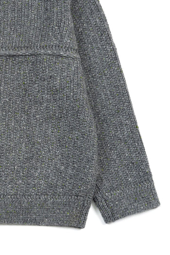 Grey IOEDLE Guide to Memories Knit Jacket, showcasing a cozy, stylish knit jacket with detailed texture and casual fit.