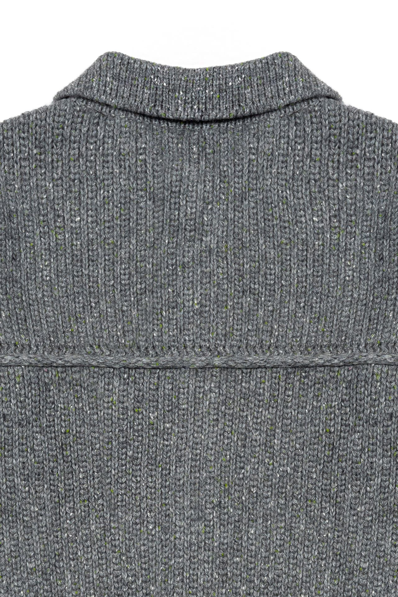 IOEDLE grey knit jacket from the Guide to Memories collection, featuring a cozy, stylish design with detailed knit texture.