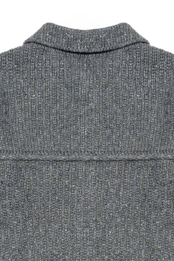 IOEDLE grey knit jacket from the Guide to Memories collection, featuring a cozy, stylish design with detailed knit texture.