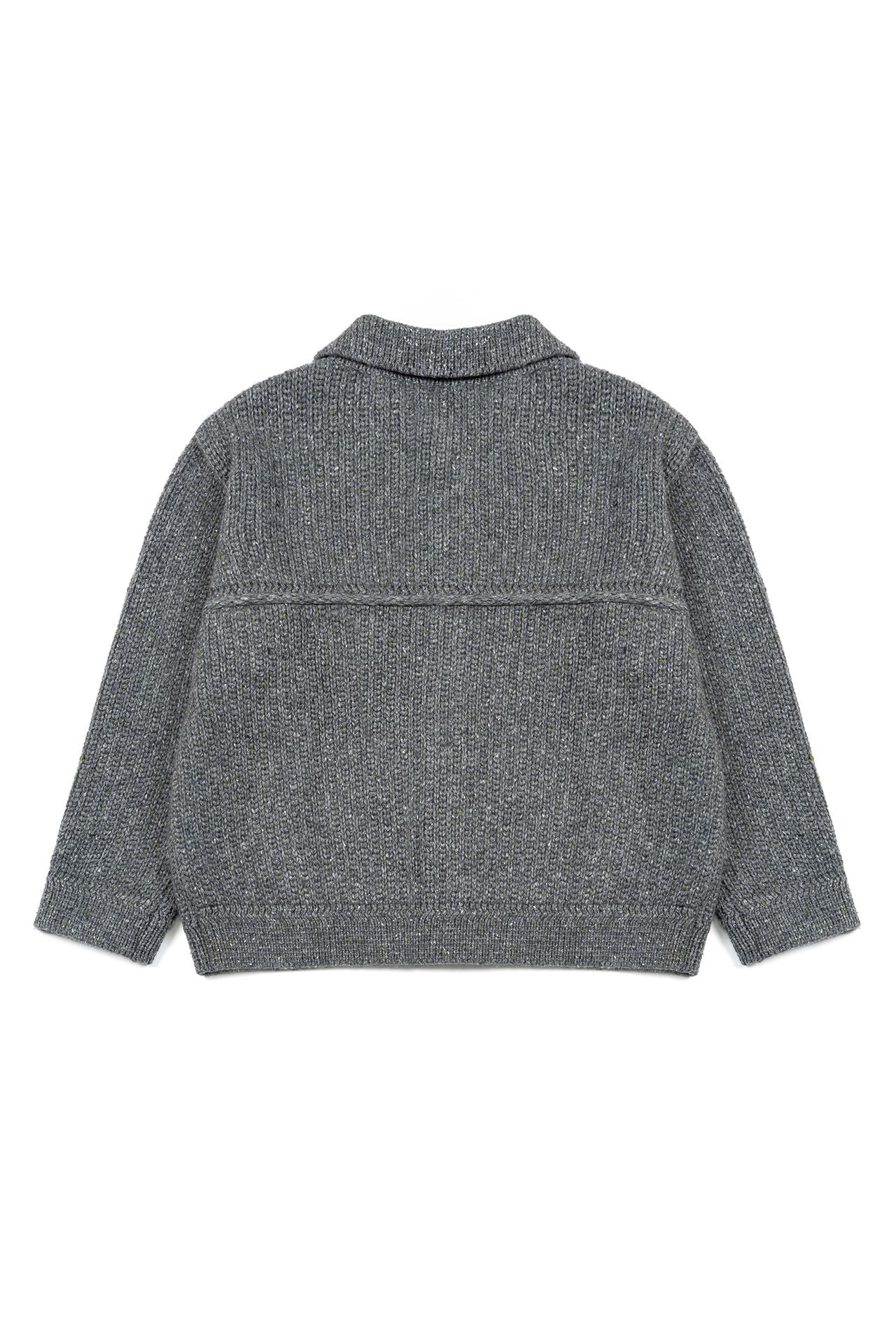 Gray Guide to Memories Knit Jacket by IOEDLE, showing a cozy, stylish knit jacket with a textured pattern.