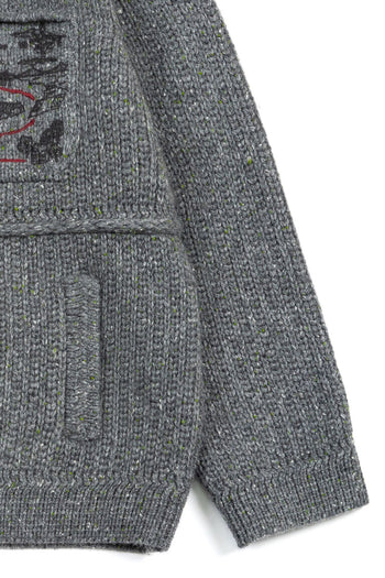 IOEDLE Guide to Memories Knit Jacket in grey, featuring a cozy knit design, casual fit, and stylish details.