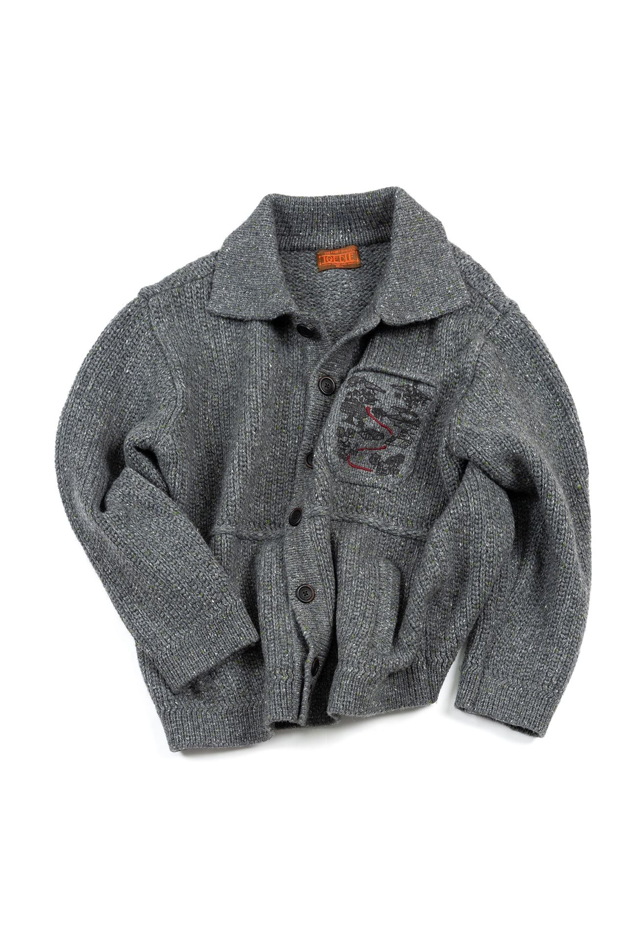IOEDLE Guide to Memories Knit Jacket in grey, featuring a cozy, textured knit design and a stylish, casual fit.
