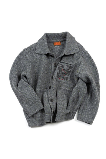 IOEDLE Guide to Memories Knit Jacket in grey, featuring a cozy, textured knit design and a stylish, casual fit.