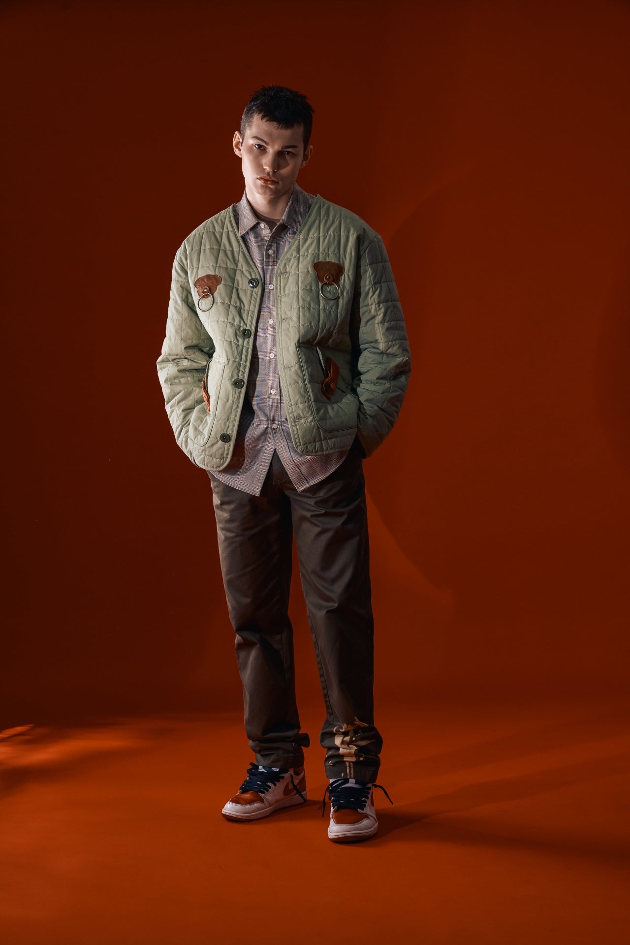 Olive green IOEDLE Welcoming Gate Quilted Jacket for women, featuring a cozy, insulated design with a quilted pattern.