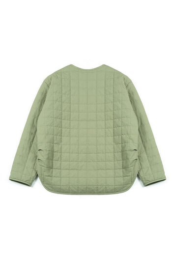 Olive quilted jacket from IOEDLE's Welcoming Gate collection, featuring a stylish and warm design for casual wear.