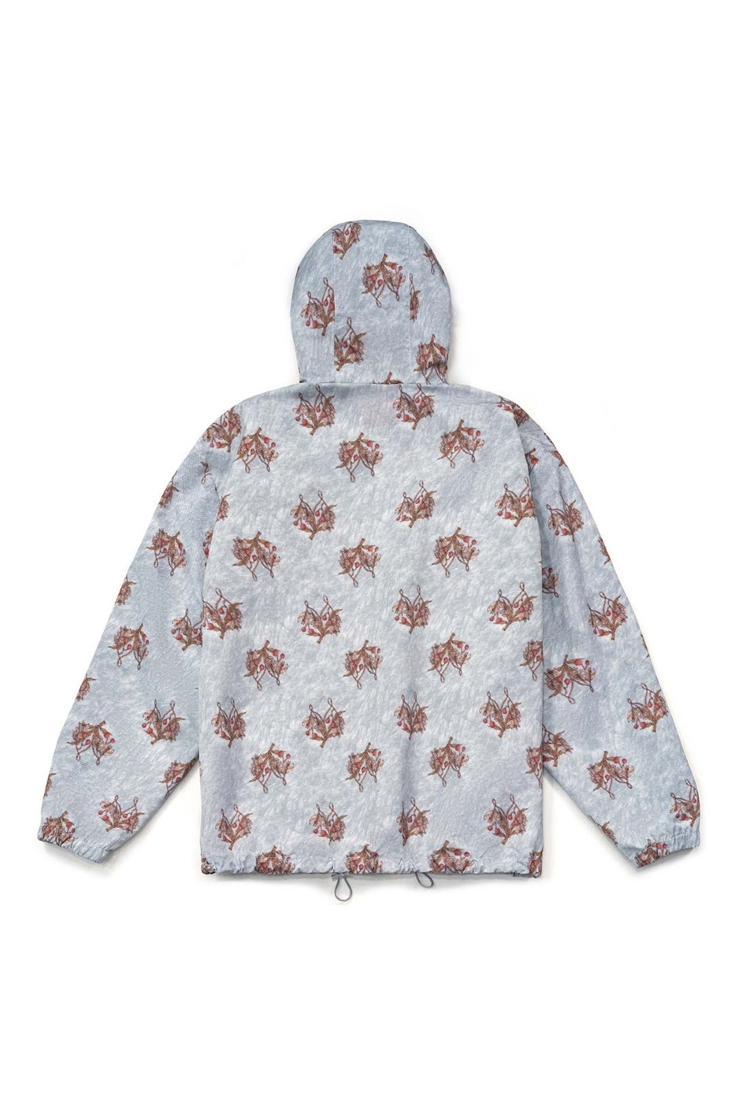 Sky blue Flower Graphic Windbreaker jacket by IOEDLE, featuring vibrant floral print and lightweight design.