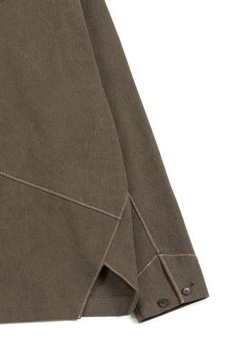 Brown diagonal landscape shirt by IOEDLE featuring a stylish geometric pattern on a casual shirt.