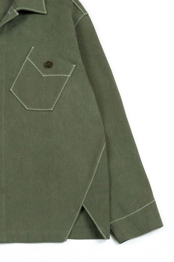 Green diagonal landscape shirt by IOEDLE featuring a stylish geometric pattern, casual fit, and comfortable fabric.