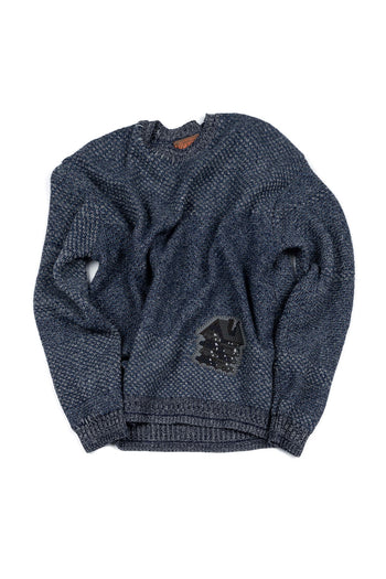 Navy IOEDLE House of Cars sweater featuring a casual knit design and automotive-themed logo on the front.