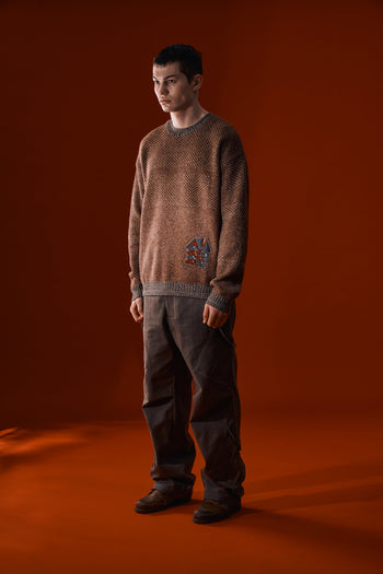 Red and brown House of Cars sweater by IOEDLE, featuring a cozy knit design and casual style.