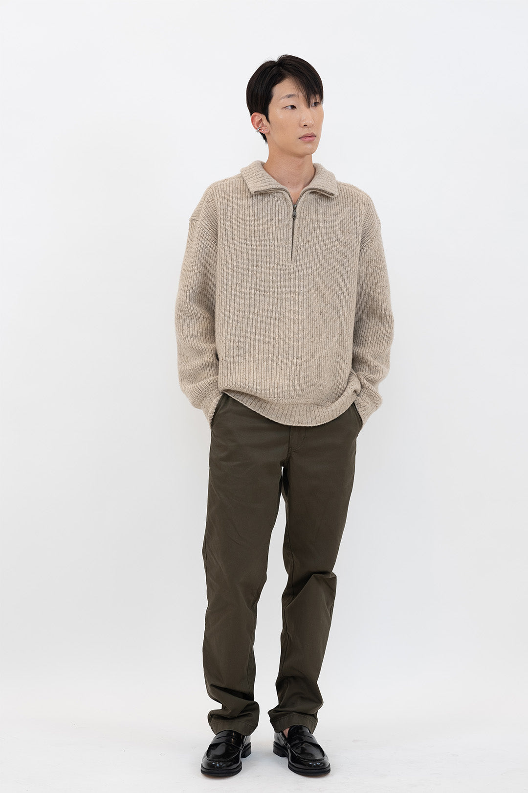 Grey Concrete Jungle Sweater sweatshirt by IOEDLE, featuring a casual fit and urban-inspired design.