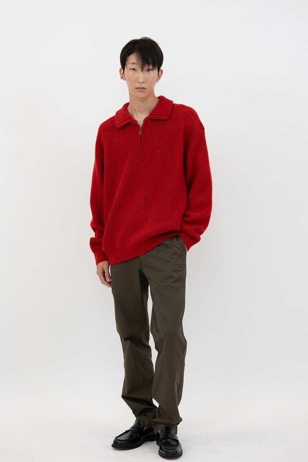 Red Concrete Jungle sweatshirt by IOEDLE, featuring a cozy crewneck design and urban-inspired graphic print.