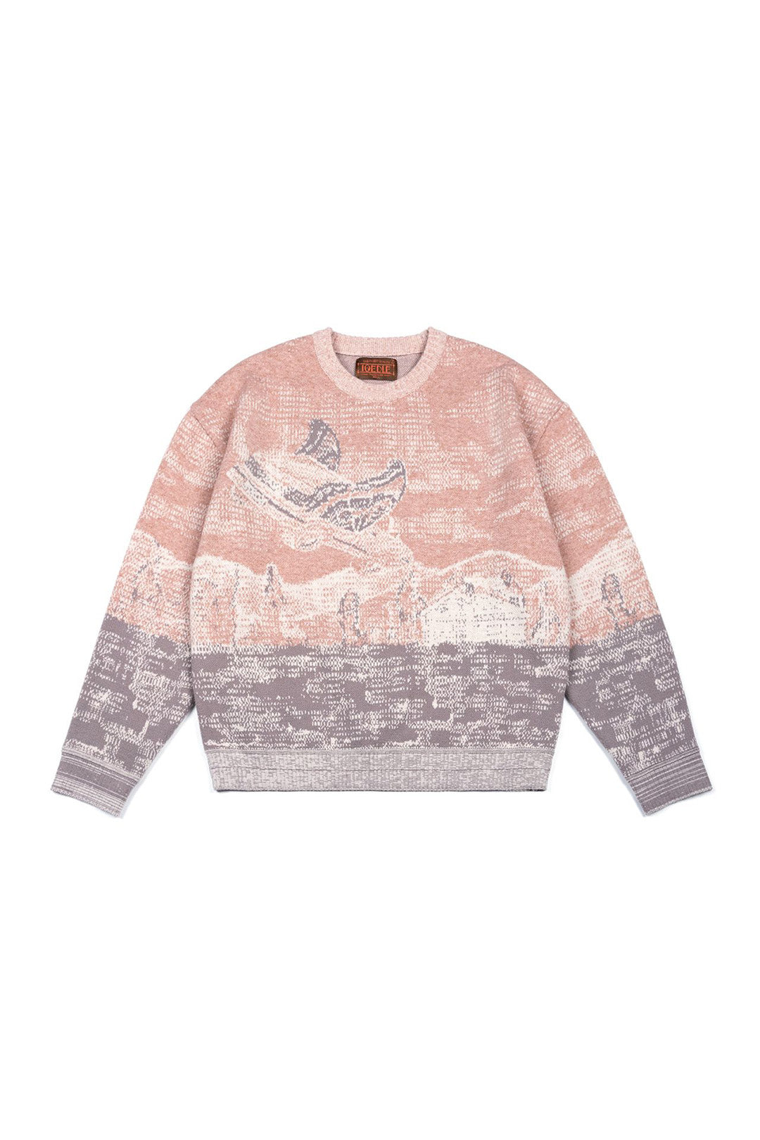 Pink IOEDLE sweatshirt featuring a lighthouse at night design, casual and cozy for everyday wear.