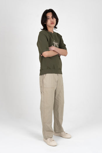IOEDLE Practical Utopia Khaki knitted top for women, featuring a cozy, stylish knit fabric and a relaxed fit.