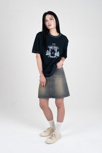 Navy Practical Utopia knitted top by IOEDLE, featuring a cozy, fitted design with textured knit fabric and long sleeves.