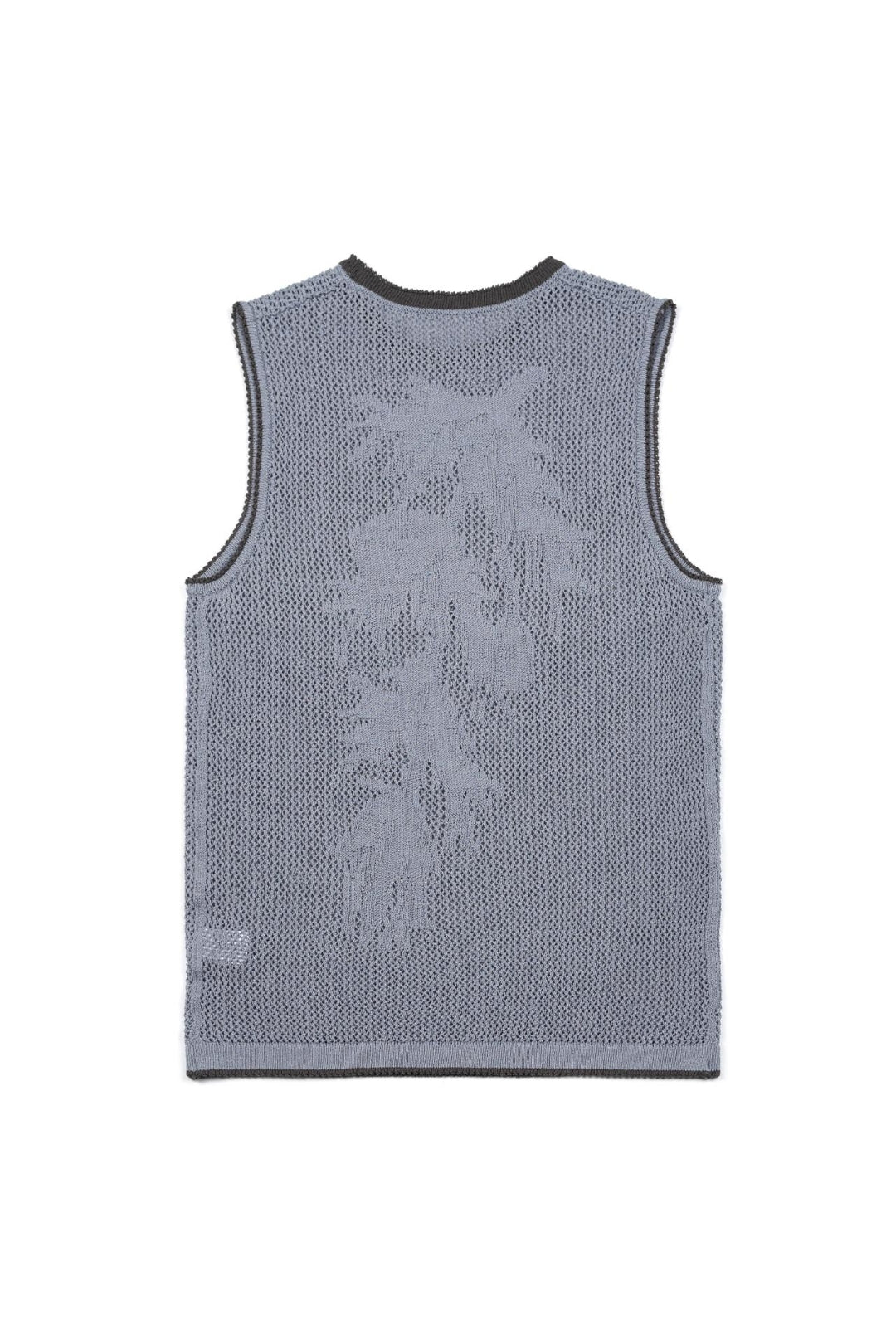 Sky blue Berry Entwined Mesh Vest by IOEDLE, a stylish mesh top with intricate berry design, perfect for casual wear.