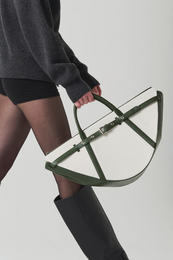 Green LE SAUT GOCHI Big Bag with spacious design, featuring sturdy handles and a sleek, modern look.