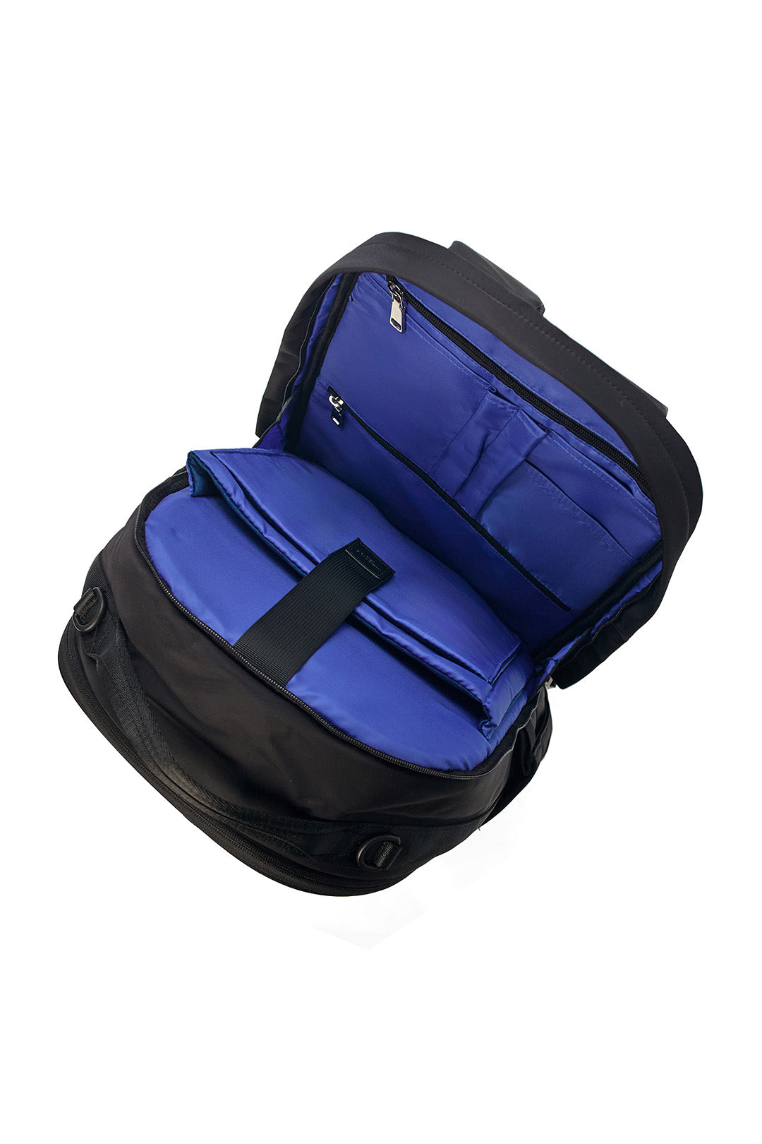 Black MAISONJE Everyday Backpack bag, stylish and practical with adjustable straps, shown from the front.