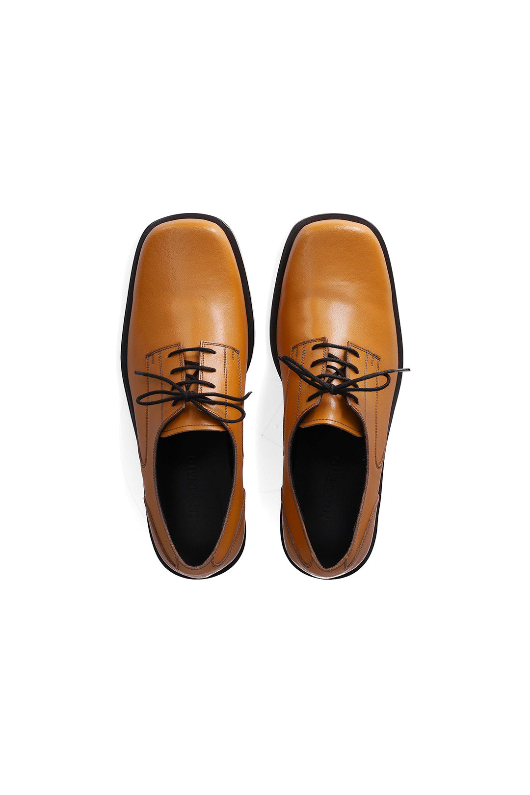 Nuosmiq Hardy Derby Mustard derby shoe with tan leather upper and classic design, shown in side view.