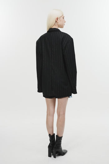 Black Phenomenon Seeper metal pocket jacket featuring a classic shirt collar and stylish design for casual wear.