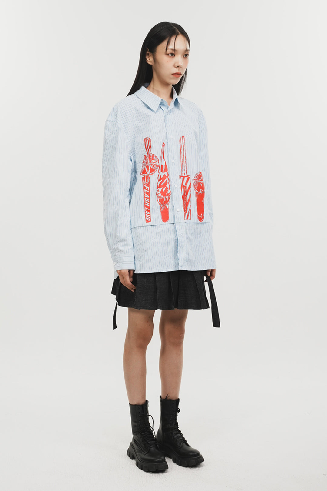 Blue Stripe Snack Shirt by Phenomenon Seeper, casual men's shirt with bold stripe pattern and comfortable fit.