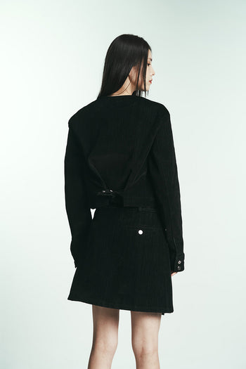 Denim velvet jacket from Phenomenon Seeper featuring a stylish, textured design and classic denim color.
