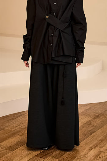 Reculer Maximal Wide Charcoal bottoms, one-size, with a loose fit and wide-leg design, in dark charcoal fabric.