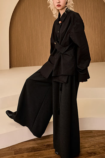 Reculer Maximal Wide Charcoal bottoms, one-size, featuring relaxed fit and soft fabric in dark charcoal color.